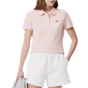 Lacoste Womens Classic Fit Pink Polo Shirt Size 4 Preppy Classy Golf Polo Tennis